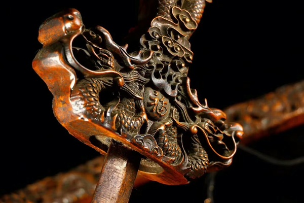 精品招财镇宅黄杨木雕刻大宝剑一