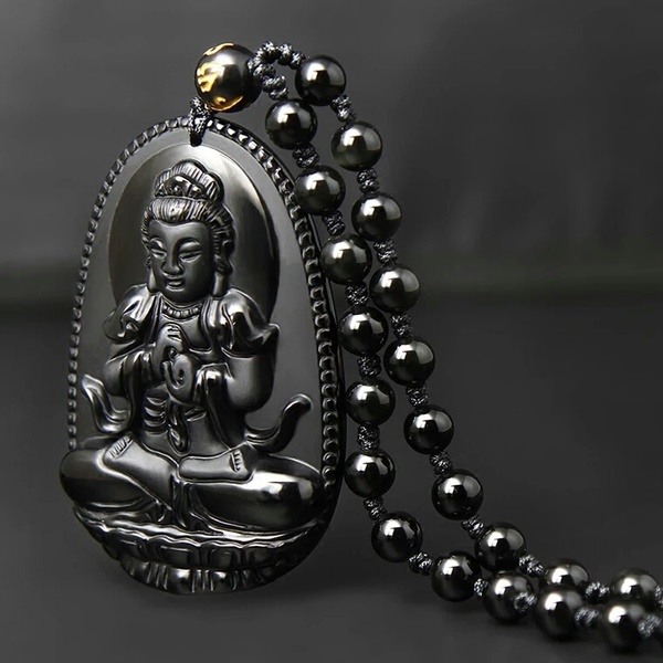 开光黑曜石羊猴本命佛大日如来吊