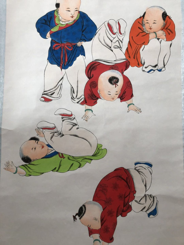 大放漏大放漏新品来袭五子图中堂画一幅名家