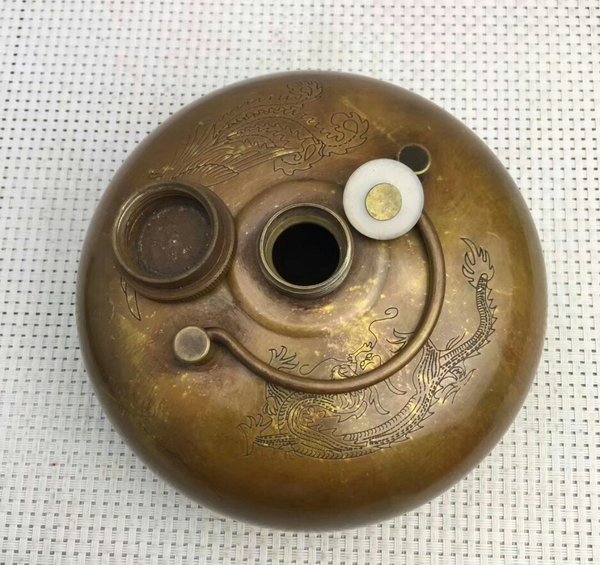 收来的黄铜暖手壶端庄大气做工精湛包浆浓厚造