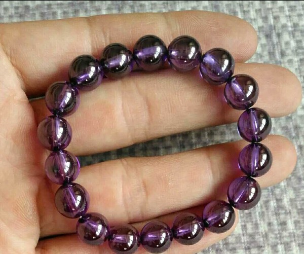 精品紫罗兰锆石手串珠子直径约10mm重约52g手机