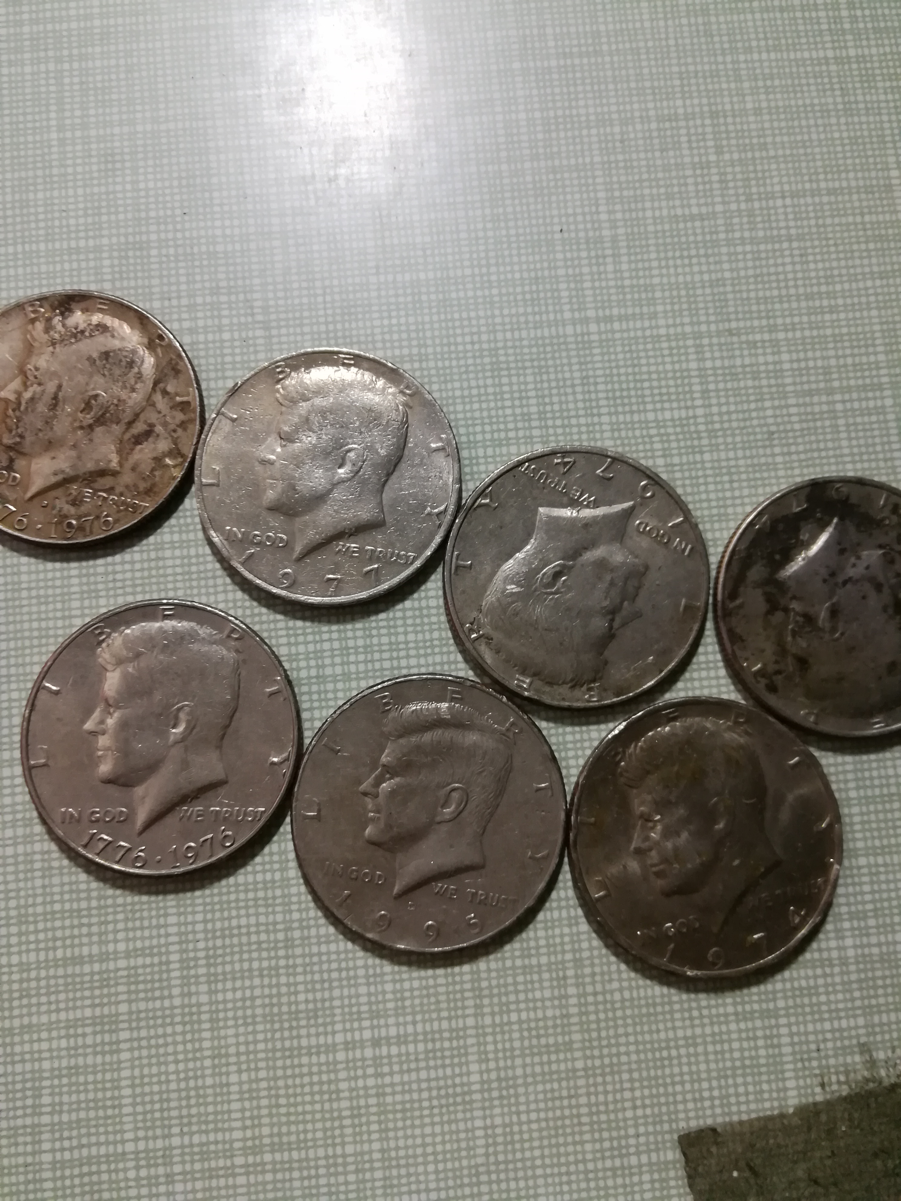 美国肯尼迪半圆纪念币一共7枚!