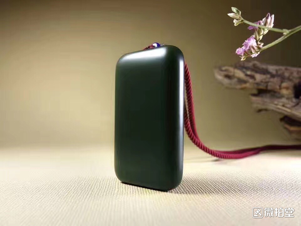 珍品新疆和田玉塔青一细料【平安