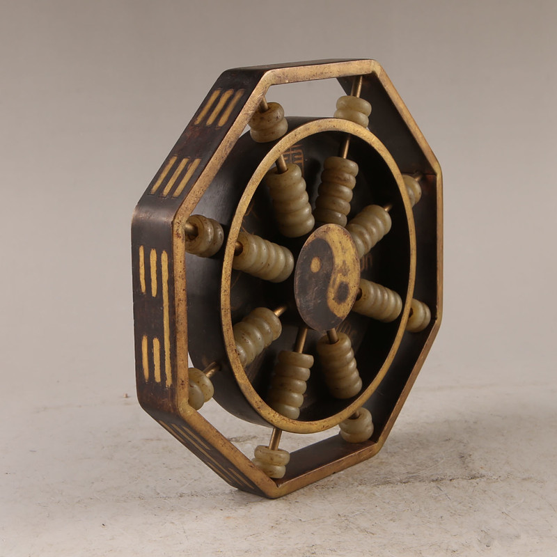 产品名称:黄铜八卦算盘风水摆件