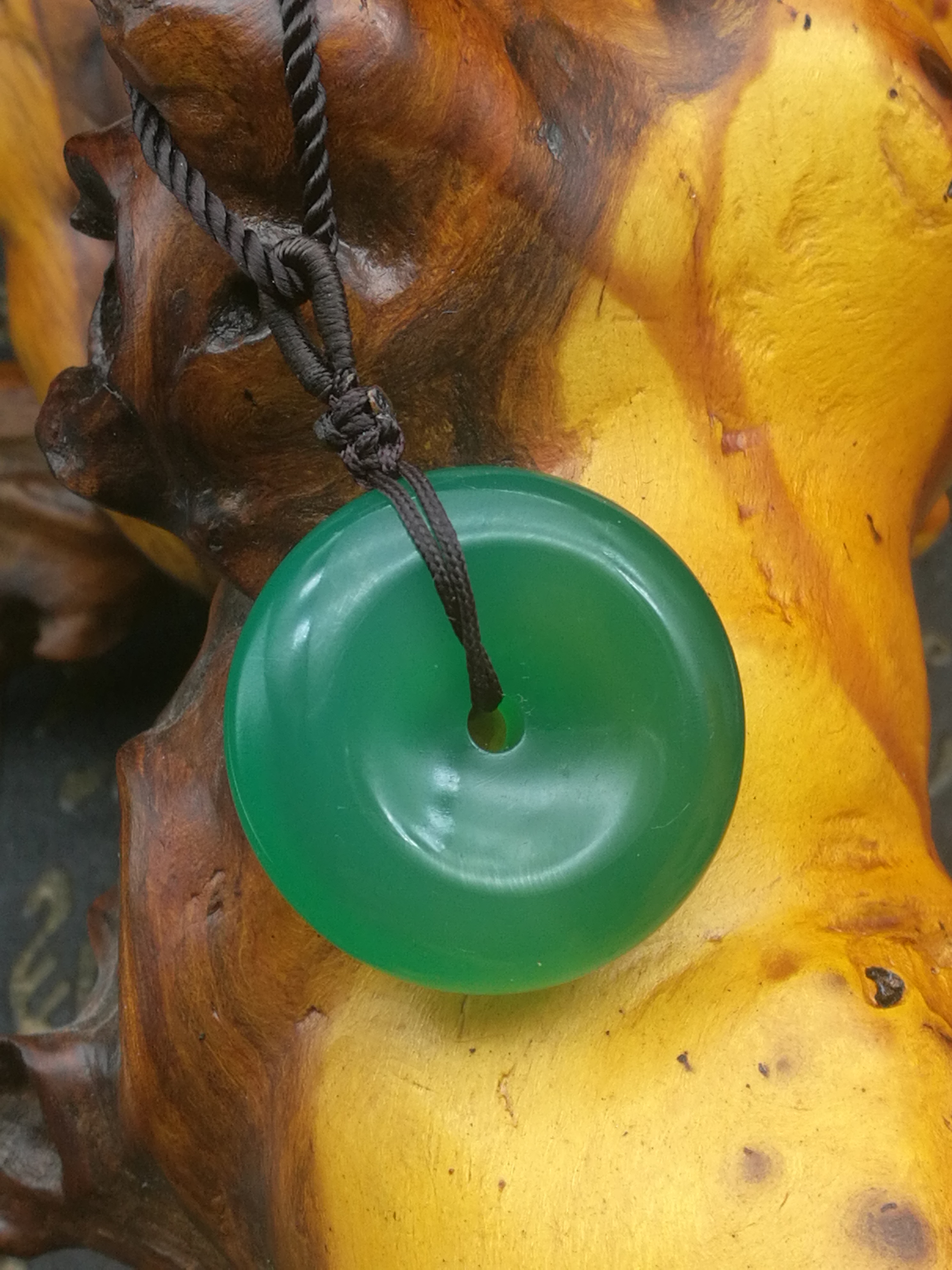 天然绿玉髓男女式平安扣玉吊坠