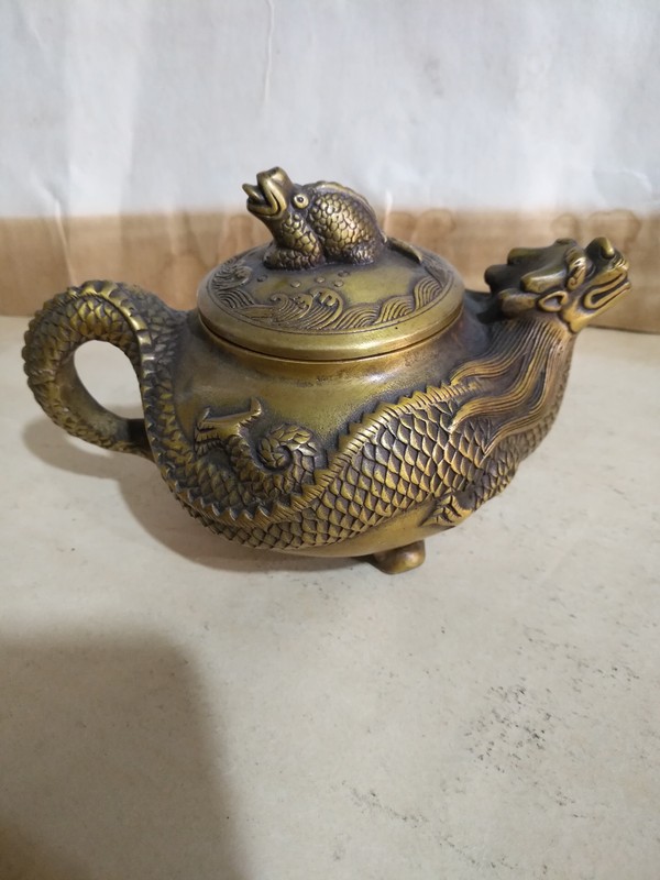 龙壶纯铜龙嘴出水美观大方真假_图片_价格_评级-工艺作品-爱藏网