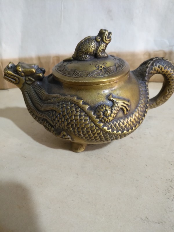 龙壶纯铜龙嘴出水美观大方真假_图片_价格_评级-工艺作品-爱藏网