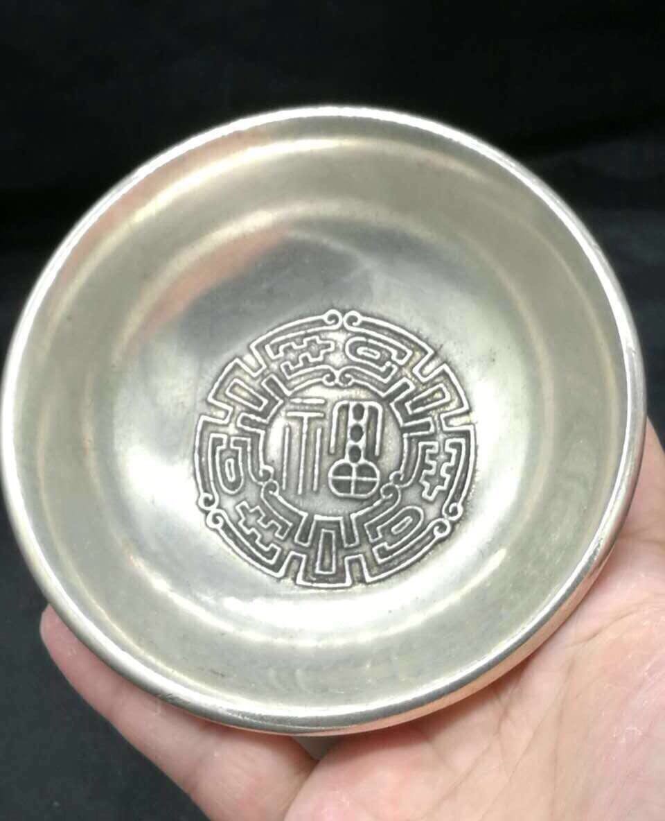 爱藏网 爱藏拍卖 金银器 藏友手中淘来白铜藏银制宣字八仙福碗,器形