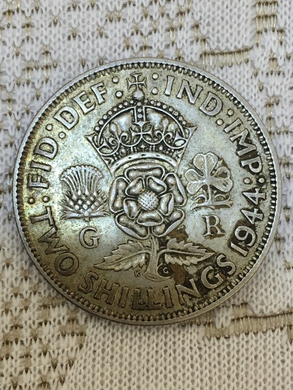1944年英国乔治两先令银币重113克包真包