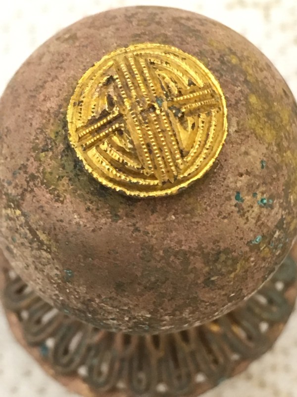 传世清代七品铜鎏金顶戴鎏金层保留尚可永久包老