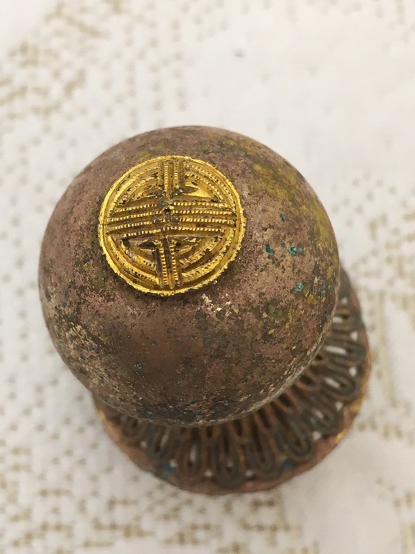 传世清代七品铜鎏金顶戴鎏金层保留尚可永久包老