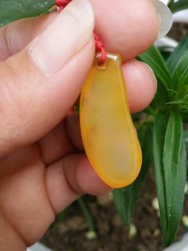 天然黄玛瑙四季豆吊坠正品保证真假_图片_价格_评级-玛瑙-爱藏网