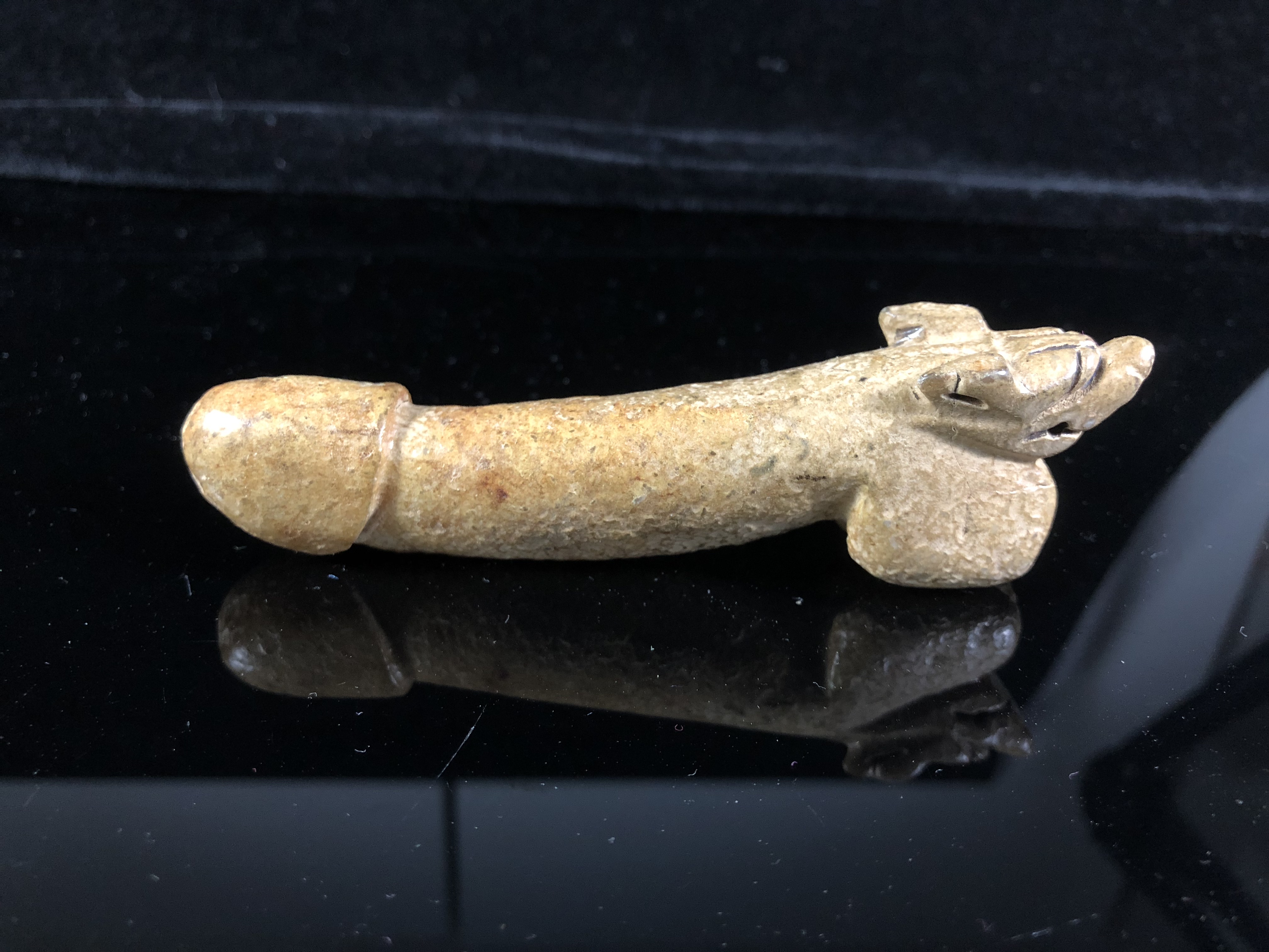 农村收到的老玉龙头阳具手玩件