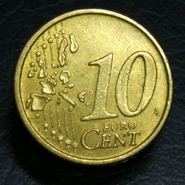 奥地利10欧分硬币1枚重量407g直径19