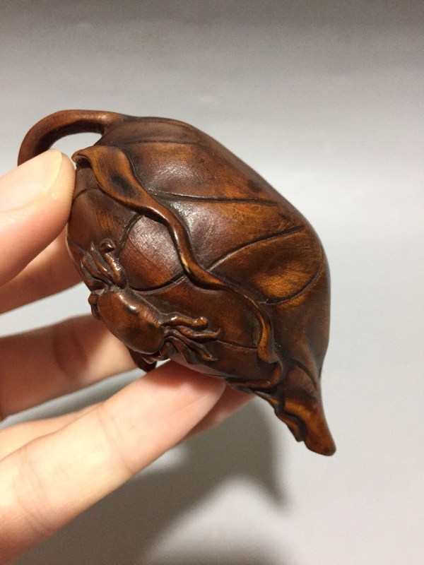 黄杨木手把件小酒壶小巧玲珑精致可爱尺寸高35