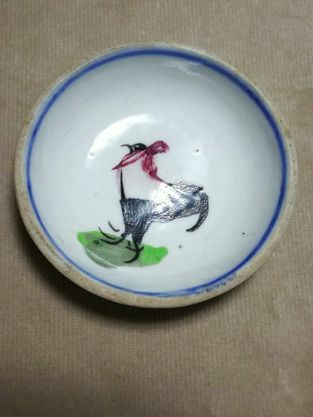 藏品:民国潮州窑鸡味碟.