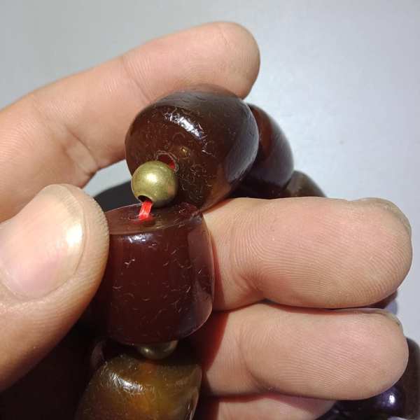 酒红玛瑙包浆甚好适合把玩的好玩意手串重16