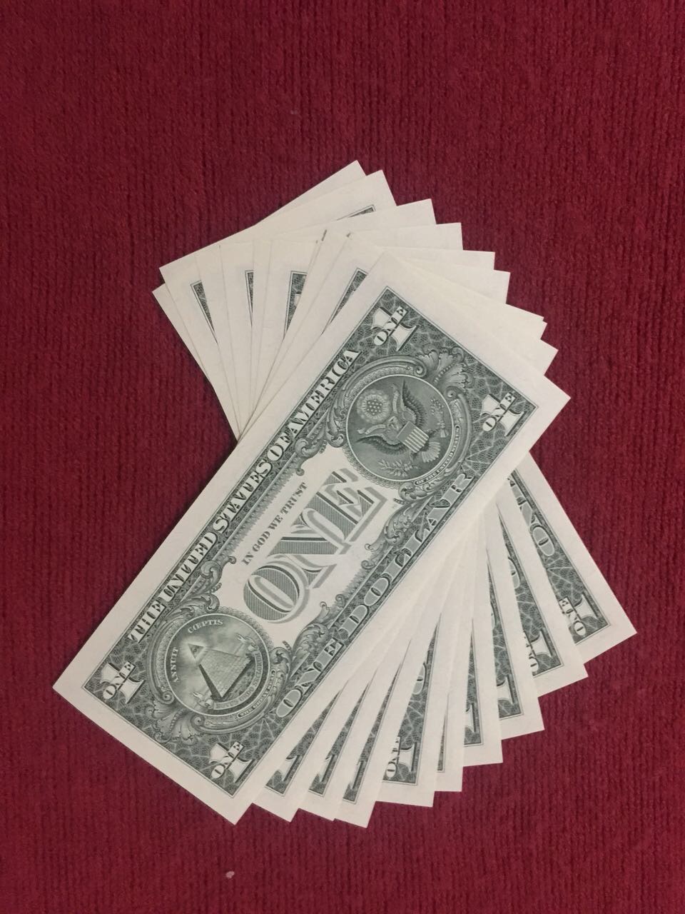 美金1元标准十连,全品相