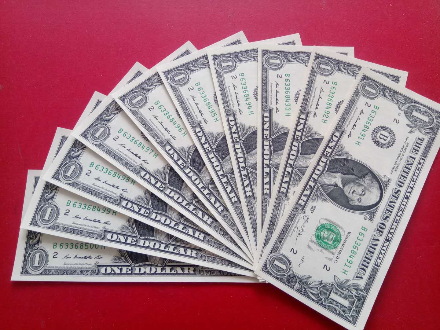 1美元刀拆十连号一组,十张,保