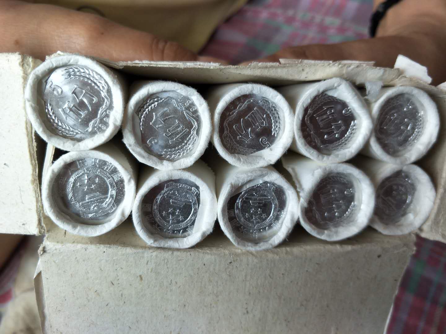 银行原卷87年五分硬币一卷50