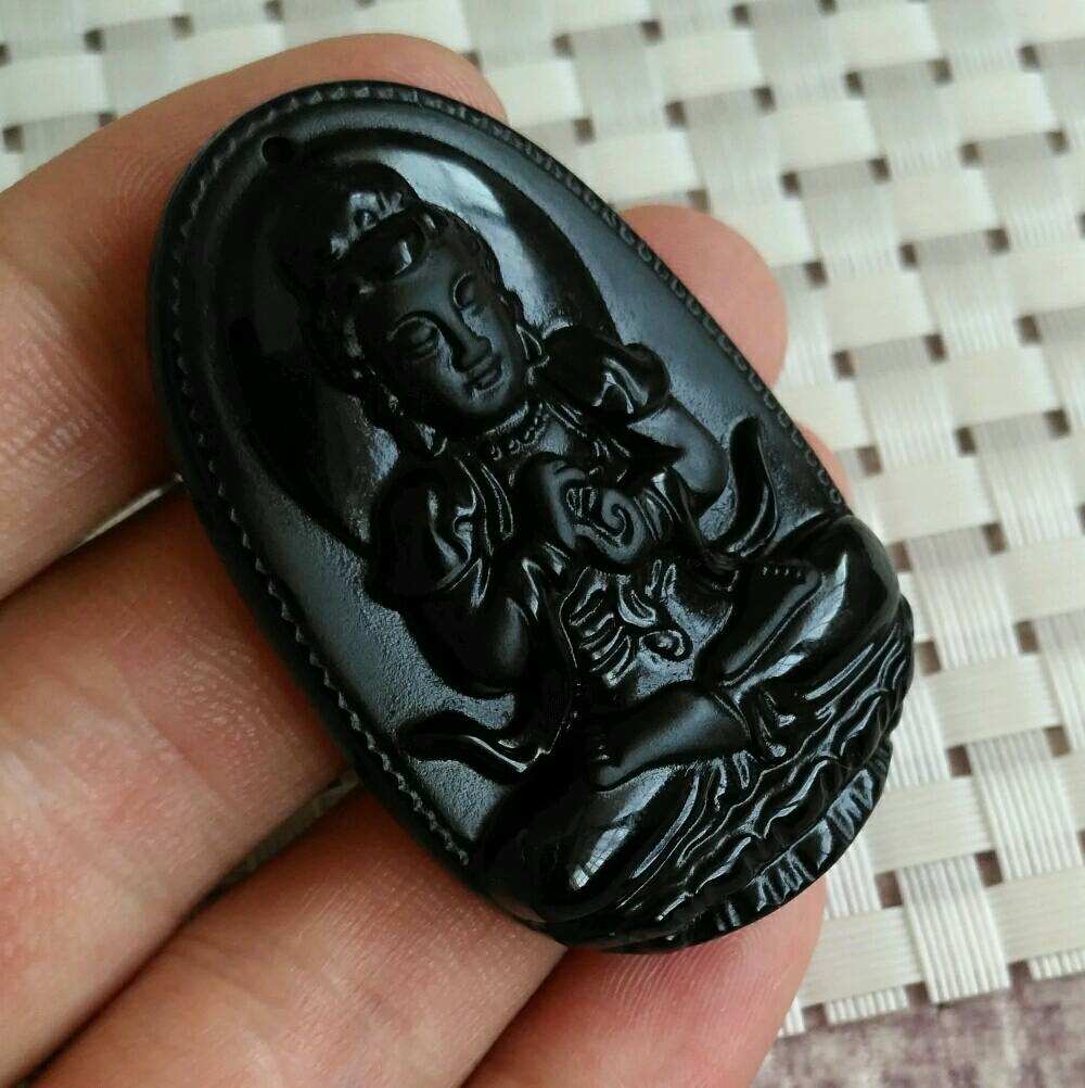 放漏了,保真天然黑曜石大日如来