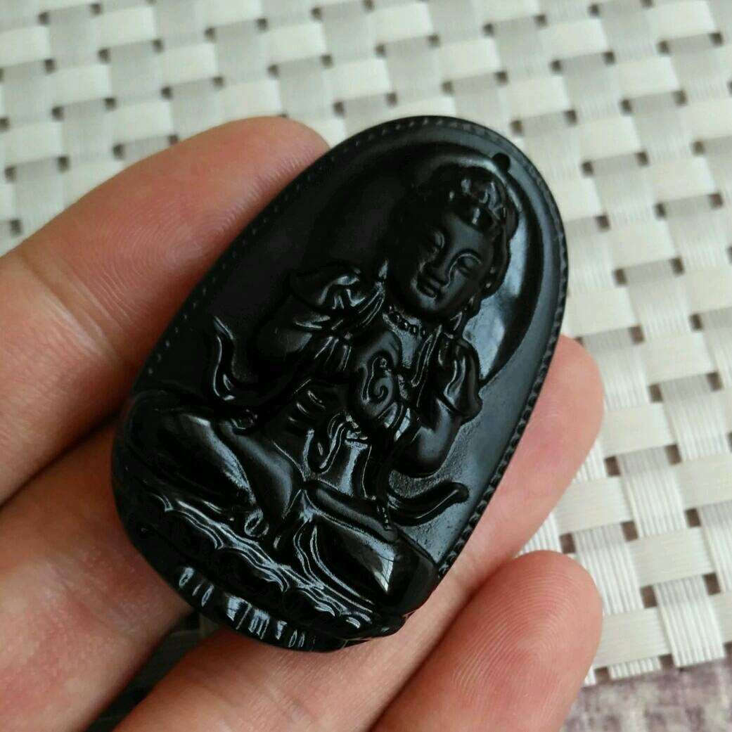 放漏了,保真天然黑曜石大日如来