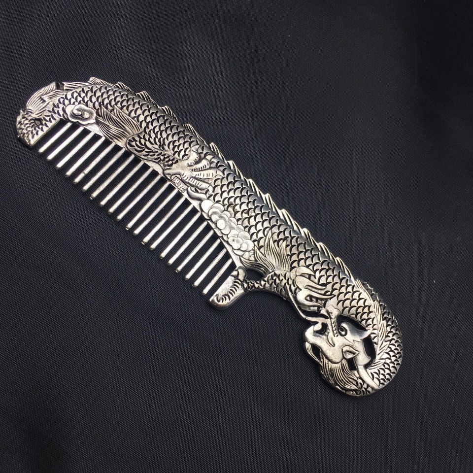 仿古藏银龙头梳子,实物如图,造