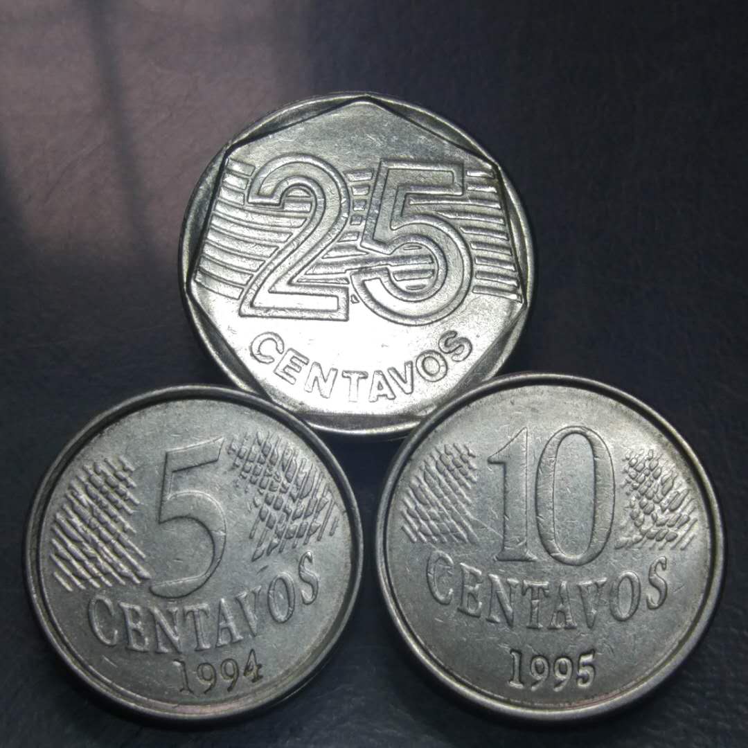 巴西老版硬币一套3枚保真,假