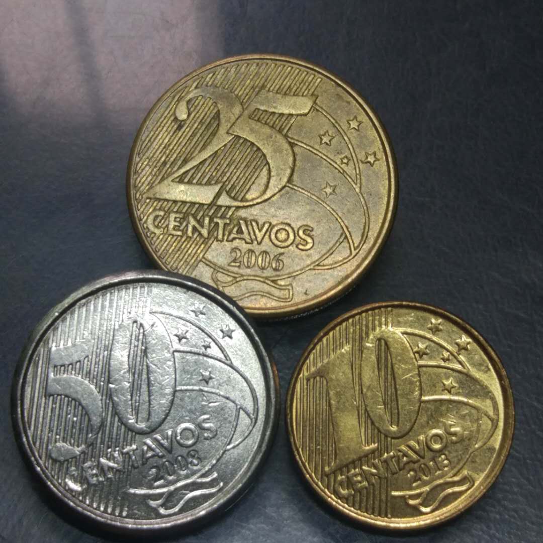0元起拍巴西新版硬币一套3枚保真假一赔十有