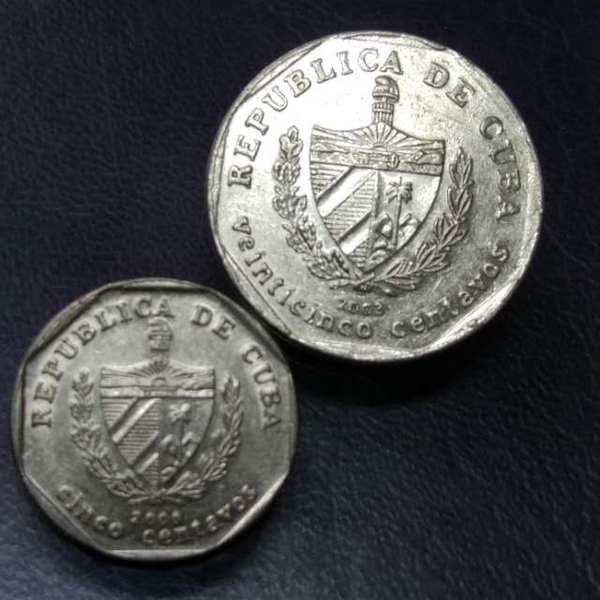 古巴硬币一组2枚实物拍摄库存多品相大致一致