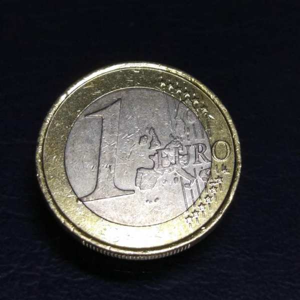 西班牙1欧元卡洛斯国王一世双色双金属硬币一枚.汇率