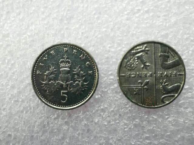 一手2元喜欢的来英国5便士硬币伊丽莎白二个年