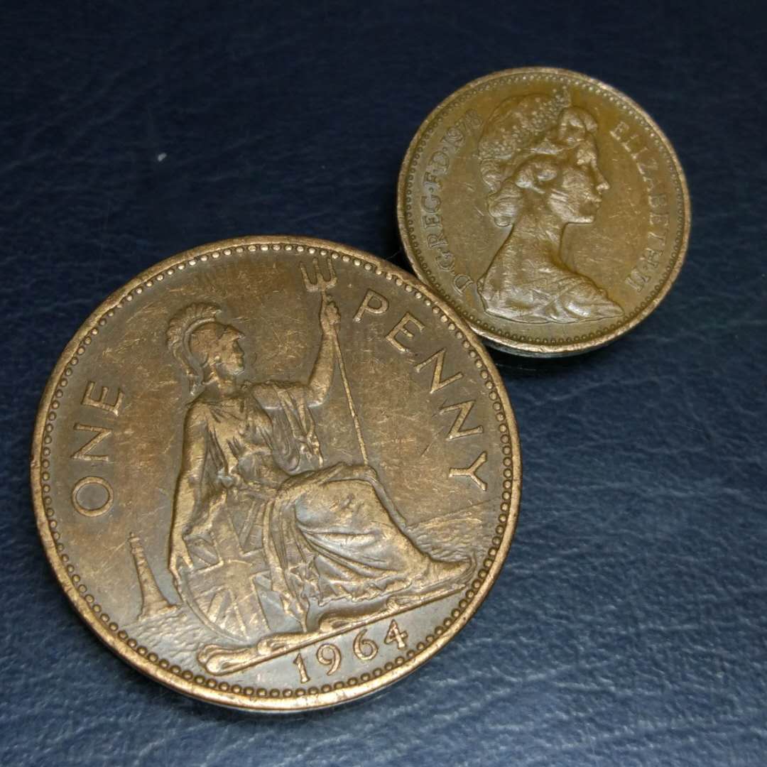 早期1964年英国大便士一枚