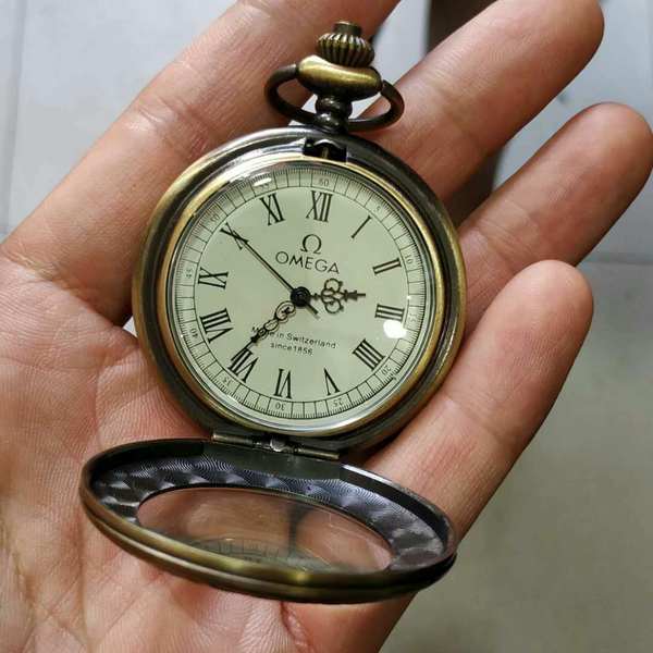 低价惠友欧米茄经典纯铜机械怀表尺寸细节如图工