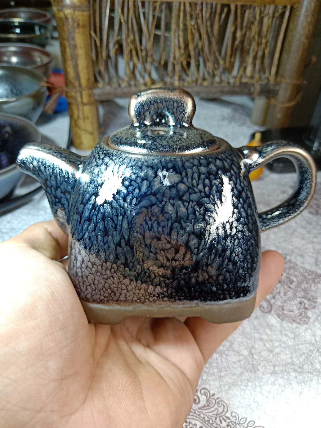 《买家必读》铁胎建窑建盏壶双面