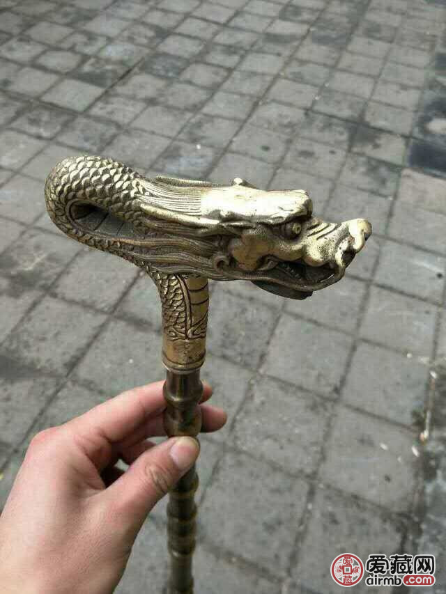 纯铜龙头手杖,拐杖,做工精美