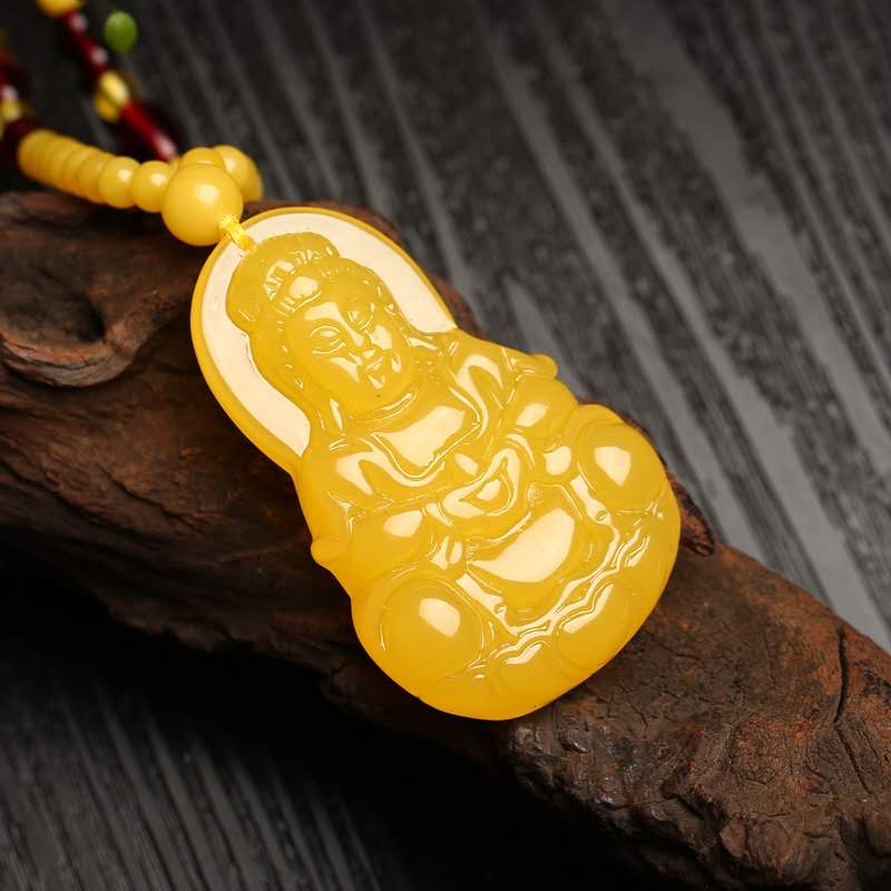 二代蜜蜡观音吊坠送礼自戴都适合