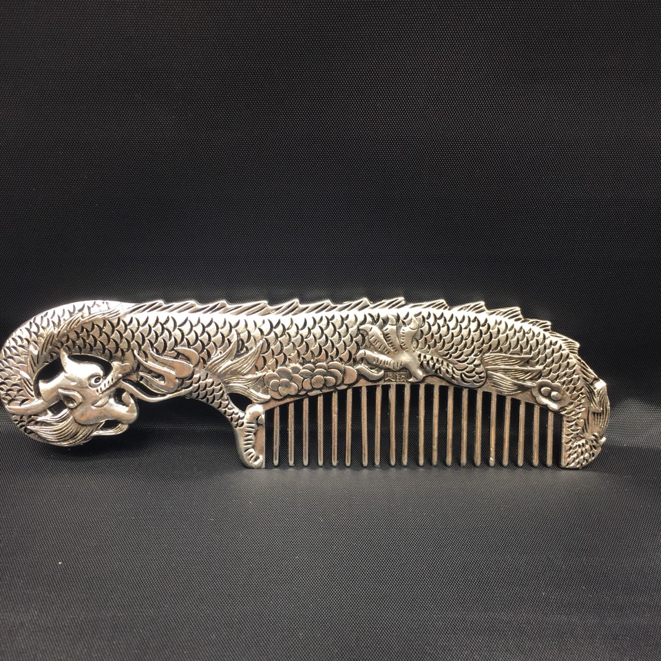 仿古藏银龙头梳子,实物如图,造