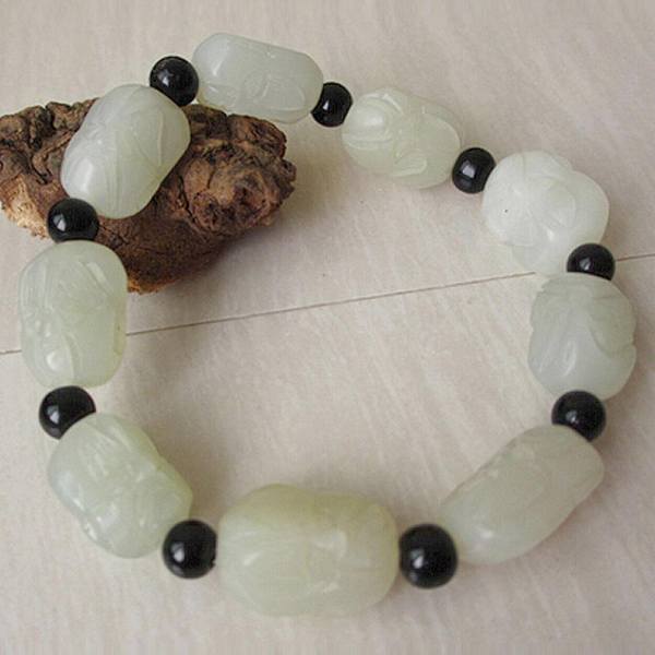 新疆和田玉原石罗汉手链男士手饰首饰玉石手串珠宝送证