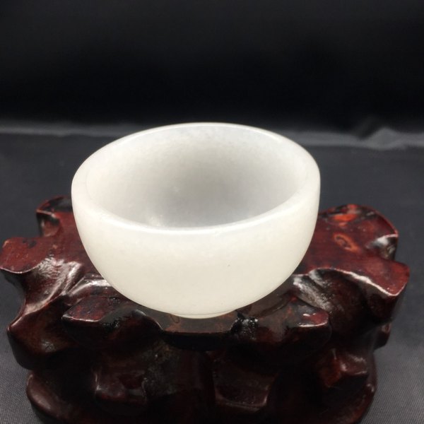 阿富汗白玉茶杯一个玉质细腻温润宽515mm