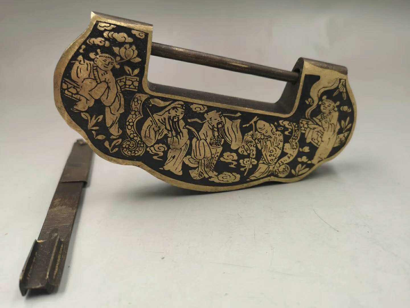 收藏老式铜锁一把,实物拍摄,品