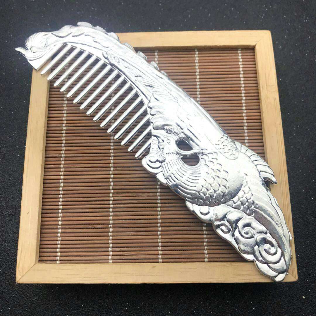 仿古藏银凤凰梳子,实物如图,造