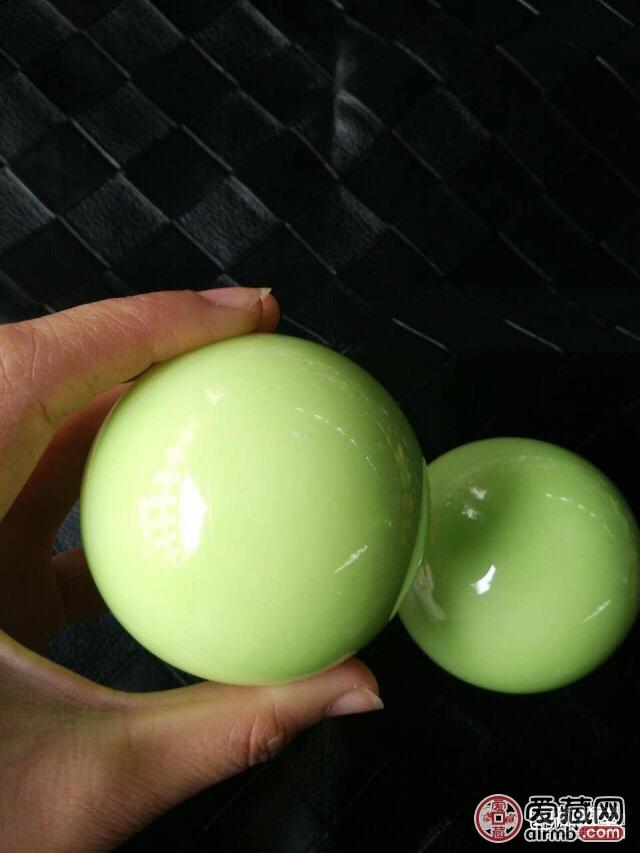 对夜明珠绿色萤石夜光球夜光石发