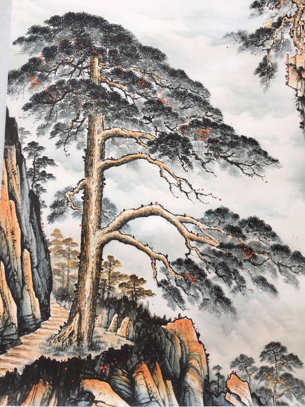 精品大放漏!老旧宣纸卷轴字画一幅,栩栩如生,尺寸约