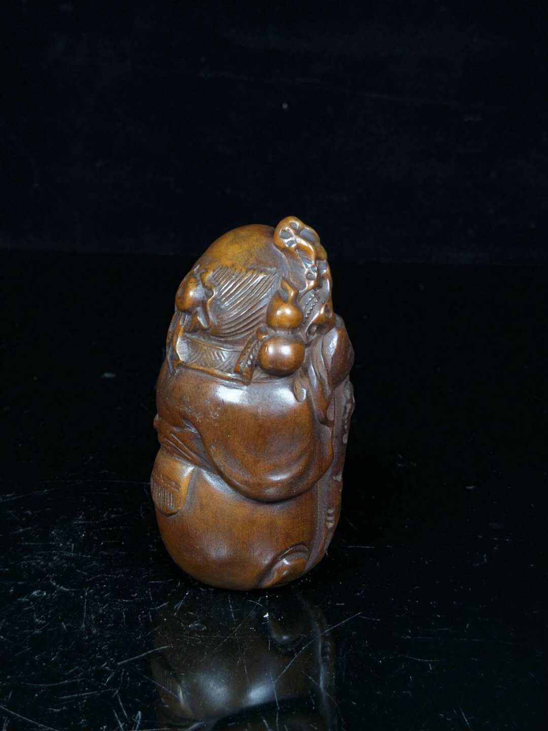 精品捡漏!黄杨木精雕寿星,包浆