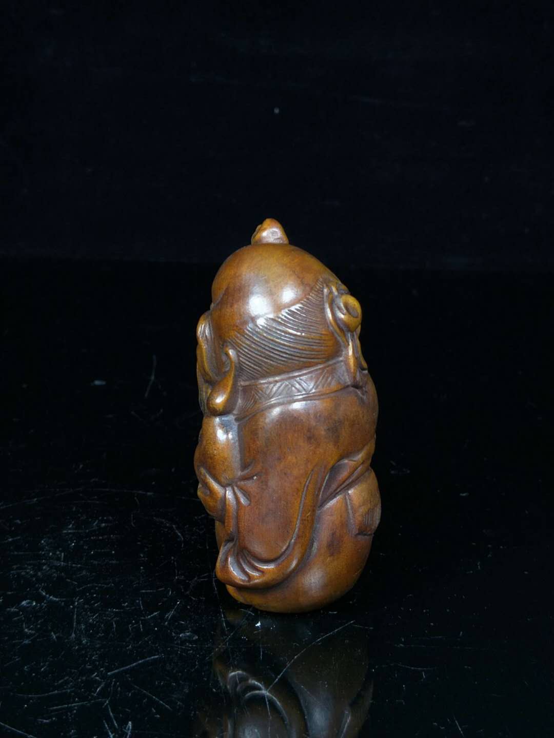 精品捡漏!黄杨木精雕寿星,包浆