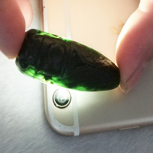 墨绿玉一鸣惊人吊坠天然活磁玉石新疆墨真假_图片_价格_评级-其他-爱