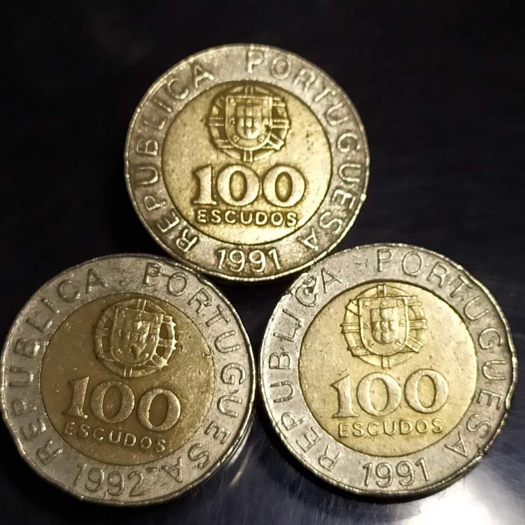 葡萄牙老版高值双色双金属硬币一