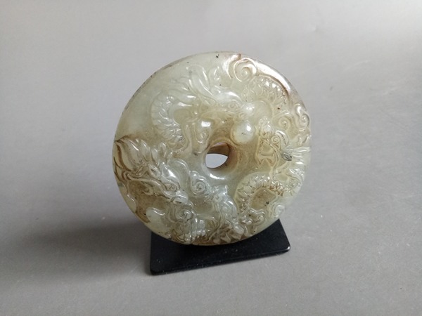 双面双龙盘旋玉器古玩收藏杂项泌色优美价格实