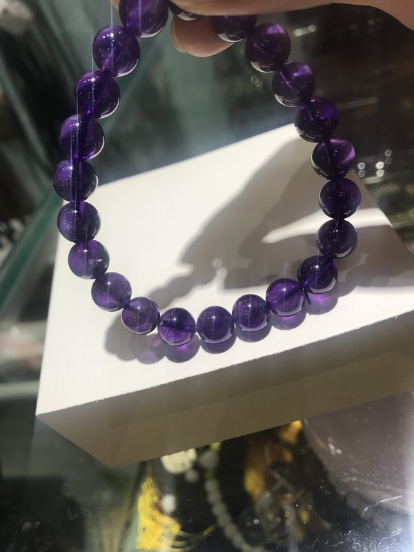 东海天然紫水晶8mm手链保真